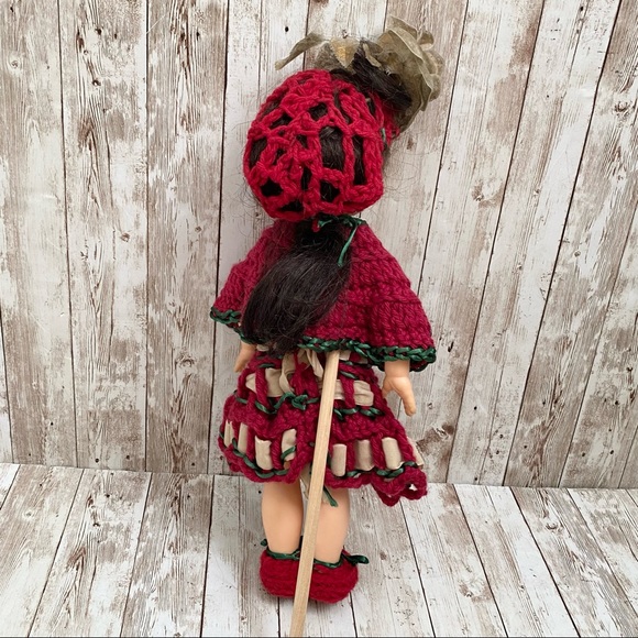 Vintage 16” Rubber Doll with Crochet Clothes - Picture 6 of 13